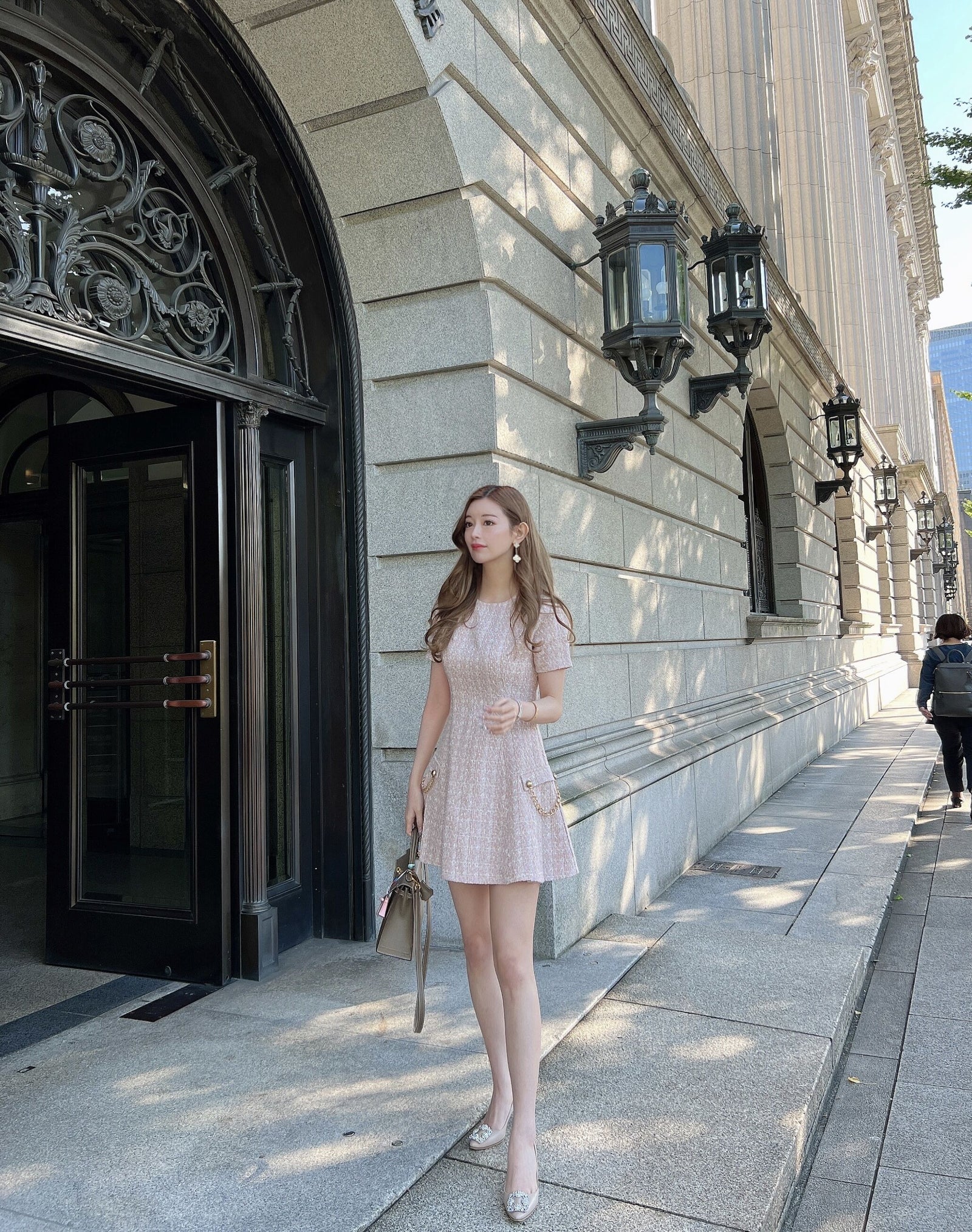 TEST out of stock] side chain tweed dress – eve46