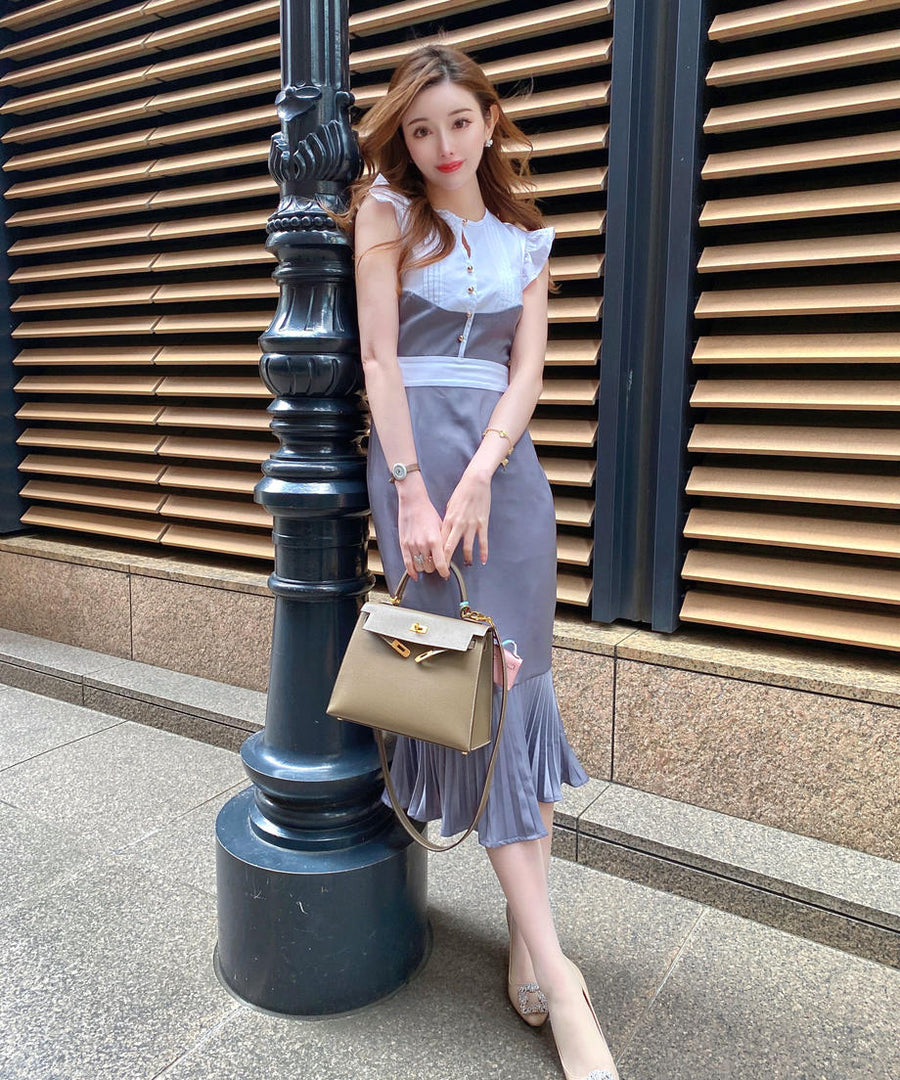 2way Pleated Mermaid one piece【gray】 – eve46